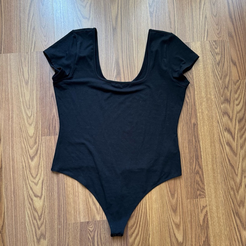 American Eagle Cap Sleeve Black Bodysuit XL